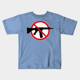 Gun Ban / Prohibition Sign (No Weapons / Peace / 3C) Kids T-Shirt